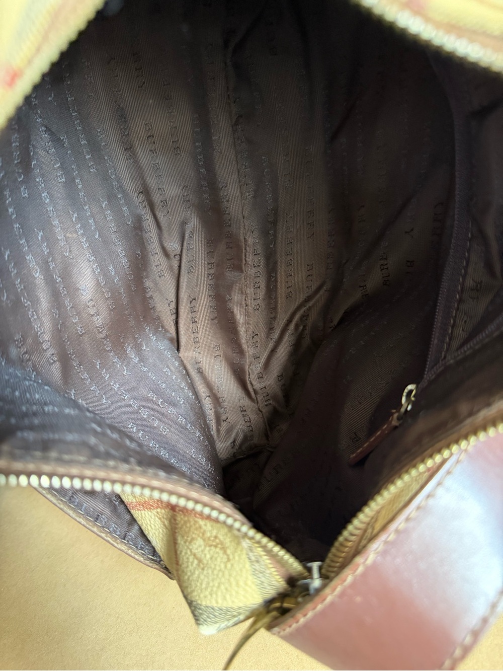 Burberry Beige/Brown Front Pocket Shoulder Bag - Picture 10 of 14